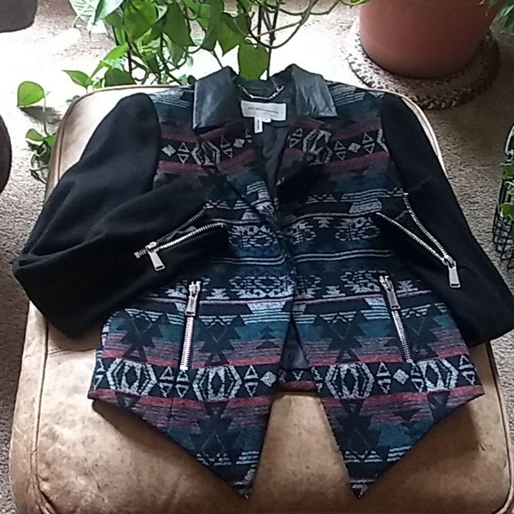 SOLD BCBG Aztec print wool blend blazer